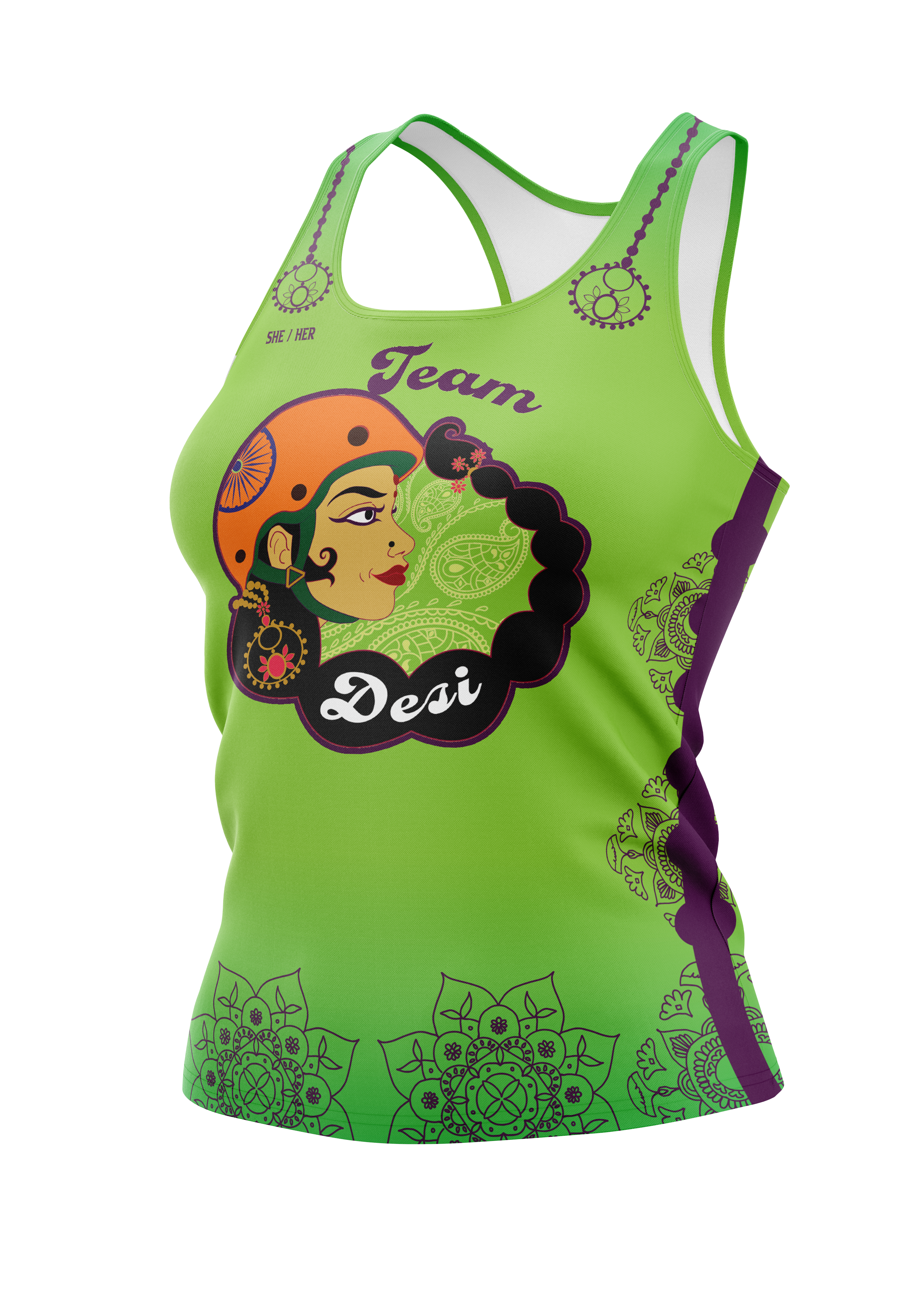 Team Desi Racerback Tank Green