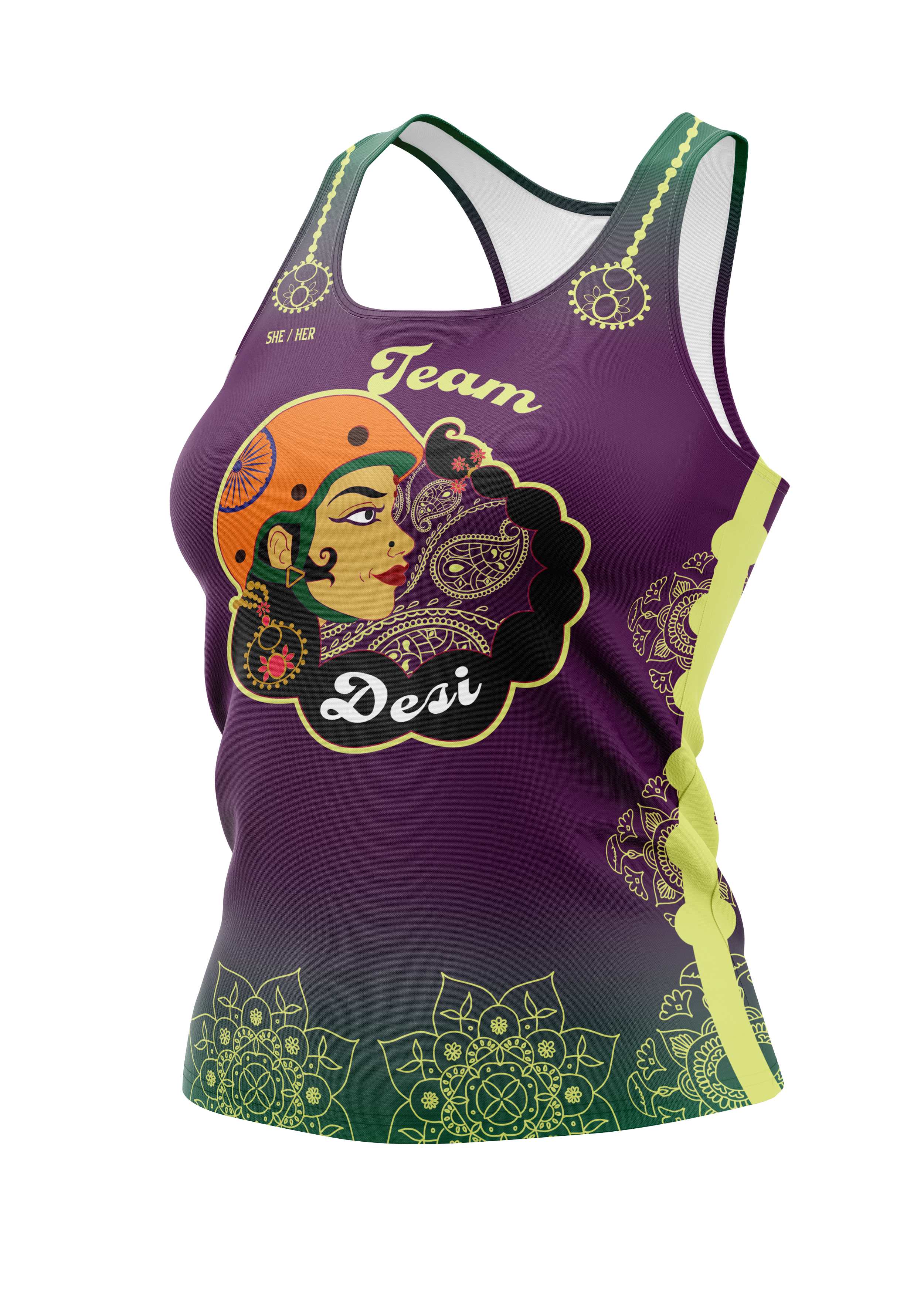 Team Desi Racerback Tank Purple