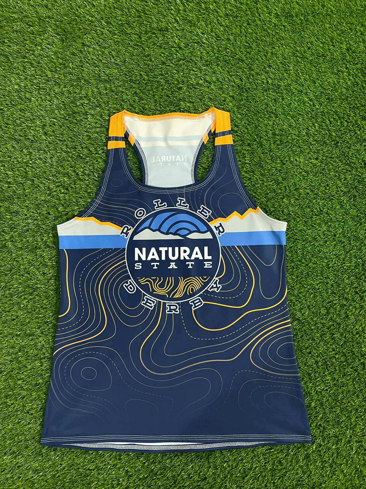 Natural State Racerback Tank Blue
